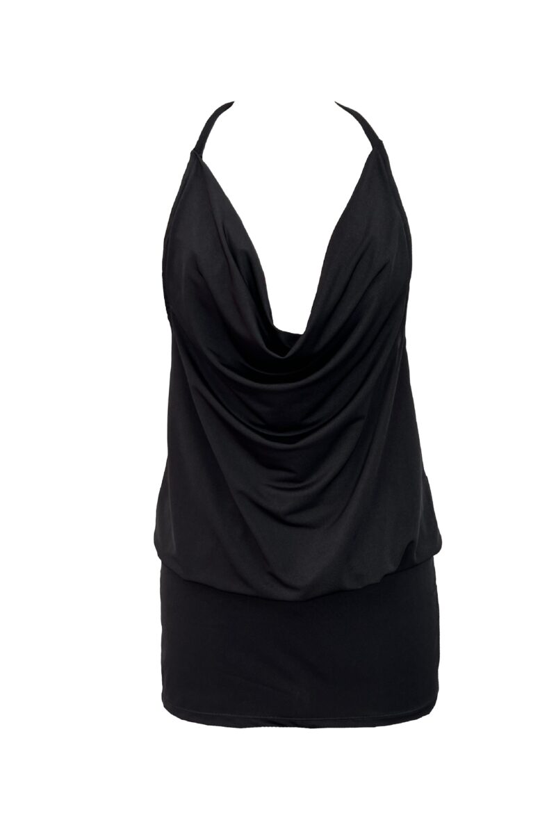 Plunge mini dress - black